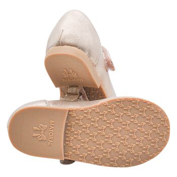 Younger Girls Rose Gold Flower Shoes