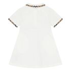 Younger Girls White Check Polo Dress, 1, hi-res