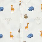 Younger Boys White Animals Shirt, 1, hi-res