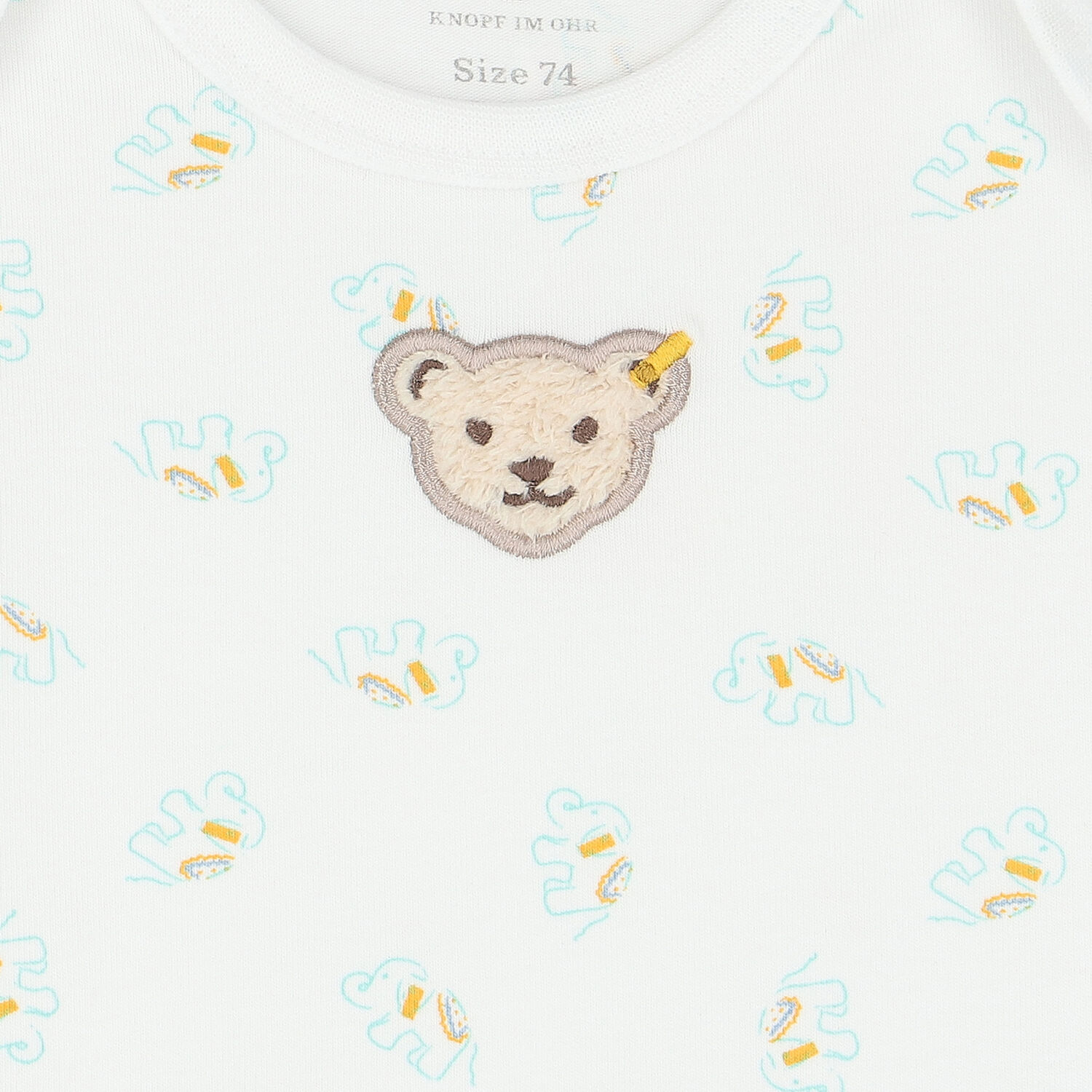 Baby Boys White Elephant & Teddy Bodysuit, 1, hi-res image number null