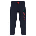 Boys Navy Blue Logo Joggers, 1, hi-res