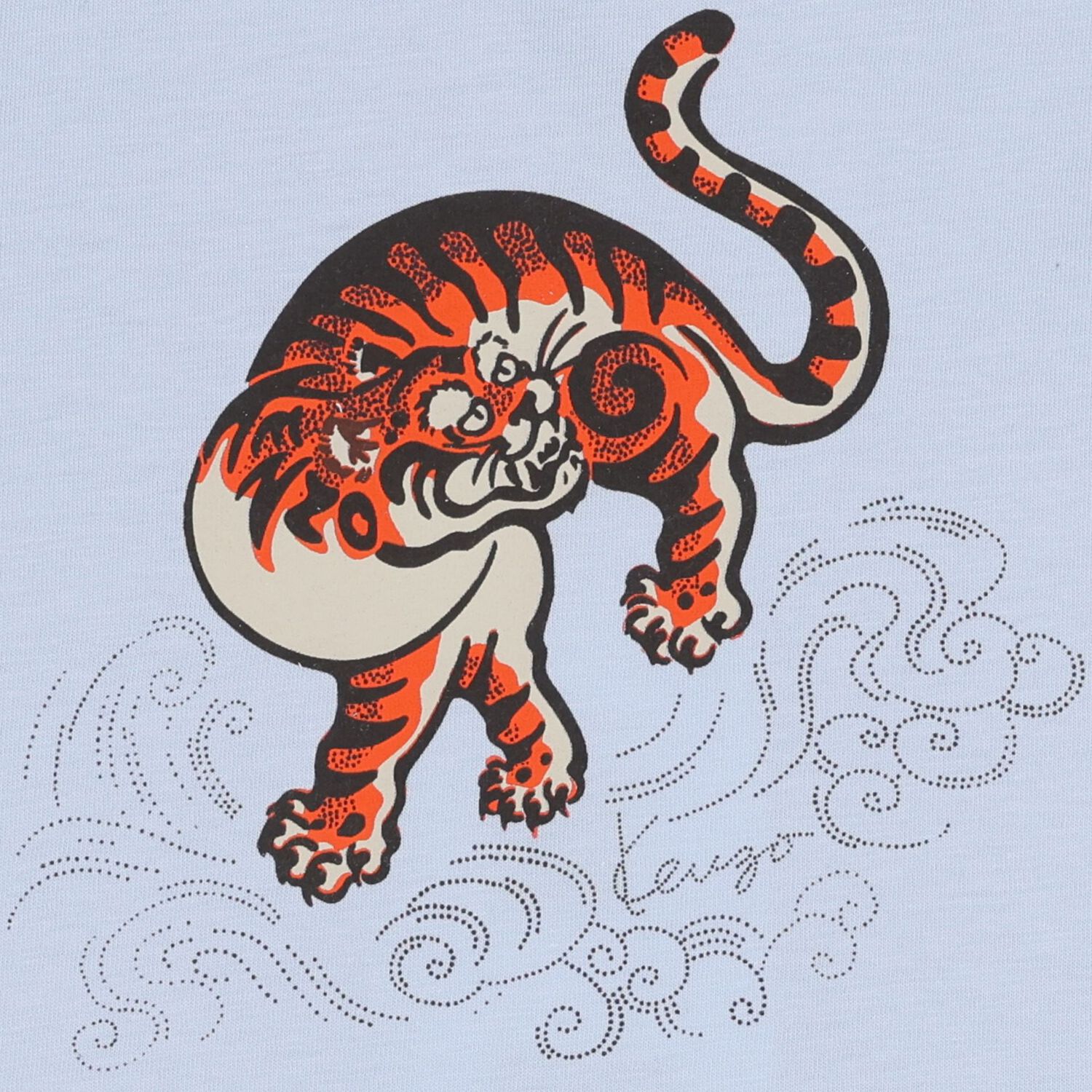 بلوزة بأكمام طويلة بطبعة نمر أزرق للأولاد الصغار, 1, hi-res