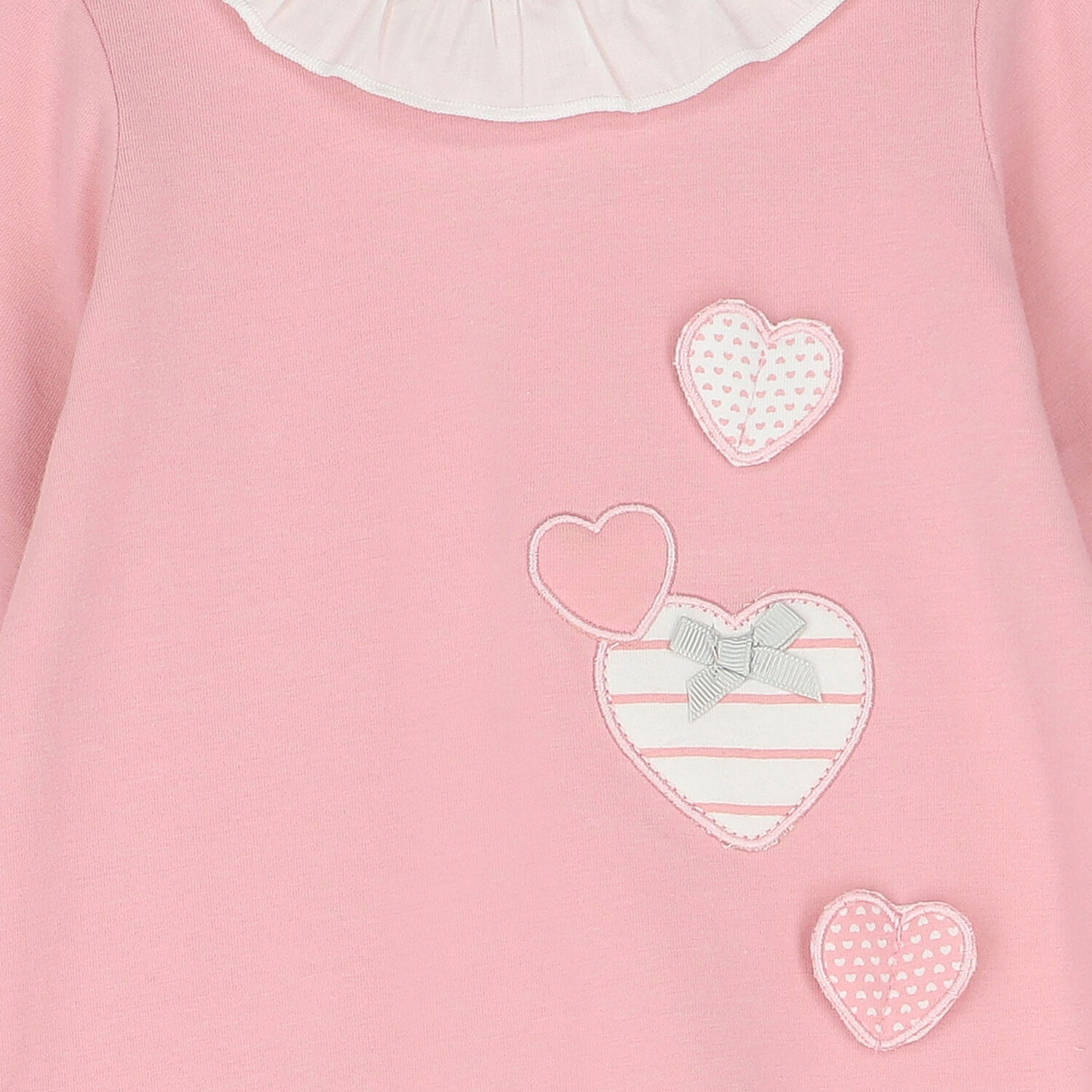 Girls Pink Heart Babygrow, 1, hi-res image number null