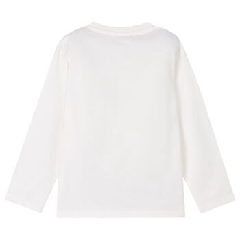 Boys White Dinosaur Long Sleeve Top