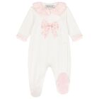 Baby Girls Ivory & Pink Babygrow Set, 1, hi-res