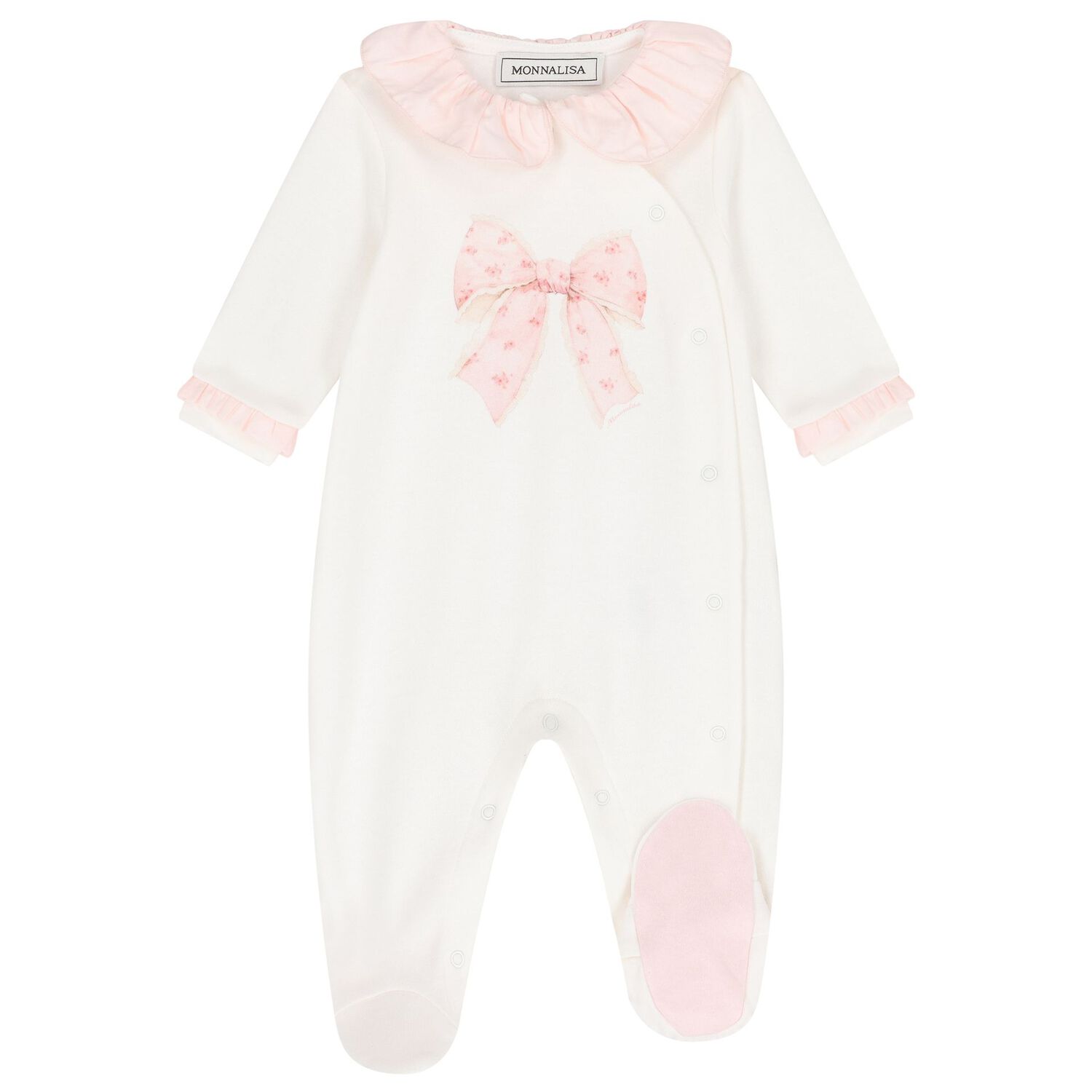 Baby Girls Ivory & Pink Babygrow Set, 1, hi-res image number null