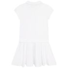 Girls White Logo Polo Dress, 1, hi-res