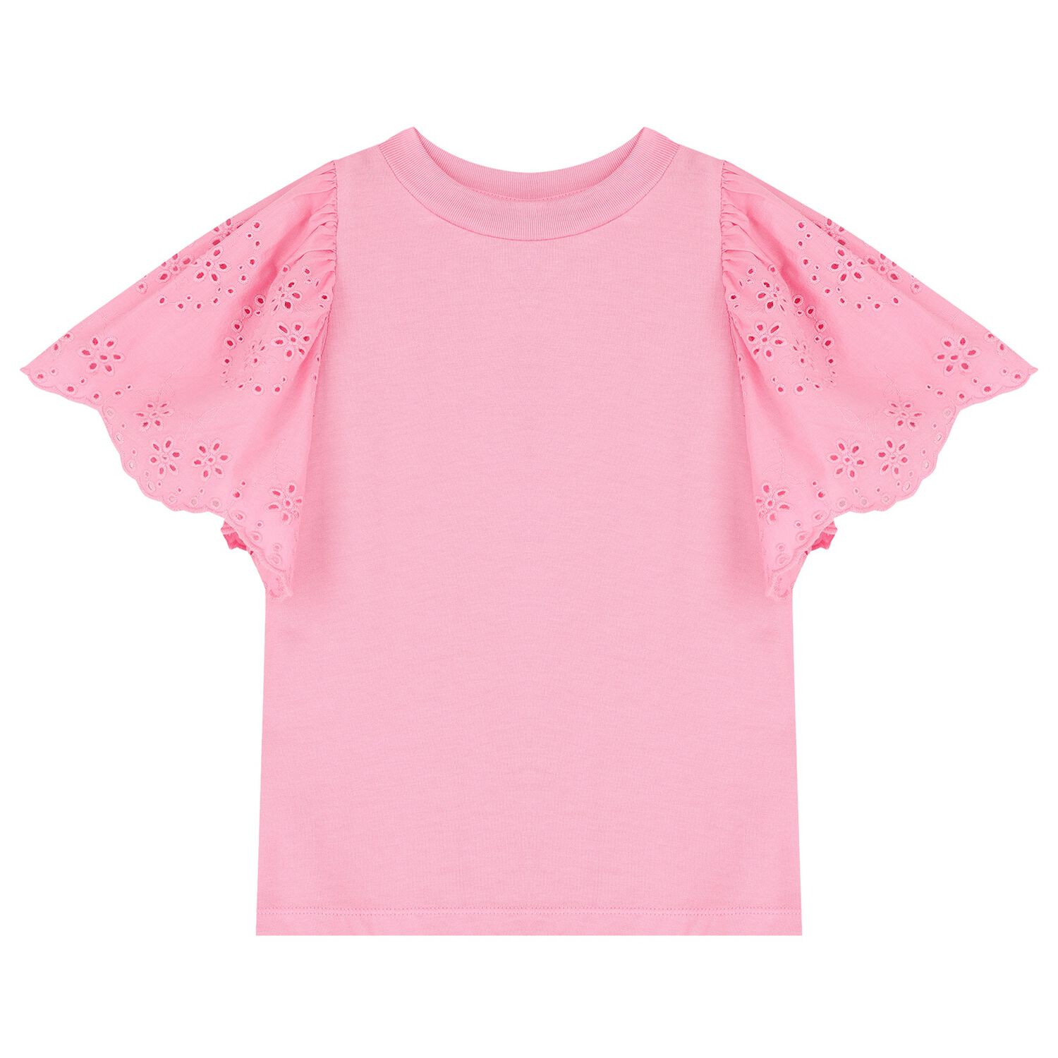 Girls Pink Broderie Anglaise Top, 5, hi-res image number null