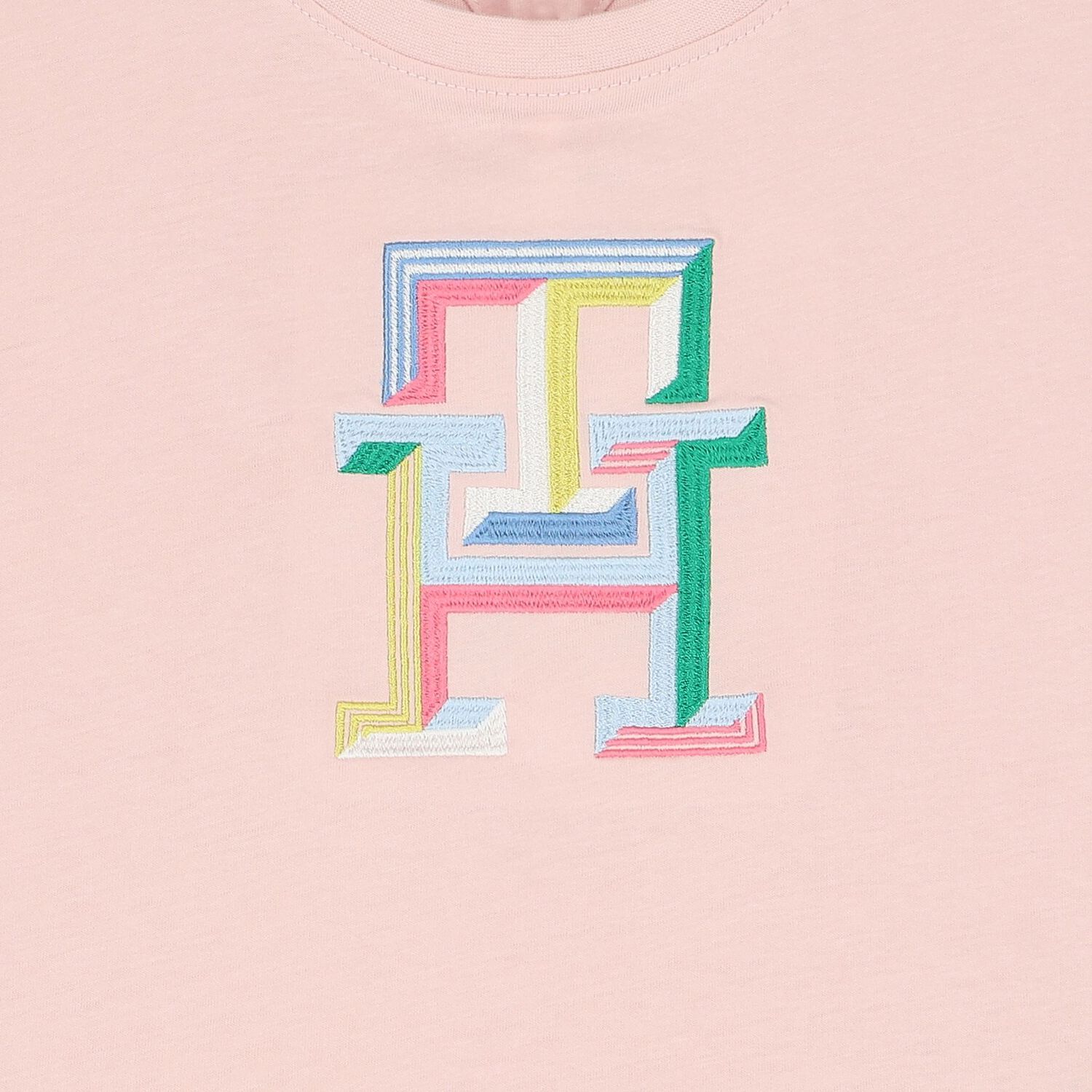 تيشيرت بنات بالشعار باللون الوردي, 1, hi-res