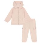 Younger Girls Pink Logo Tracksuit, 1, hi-res