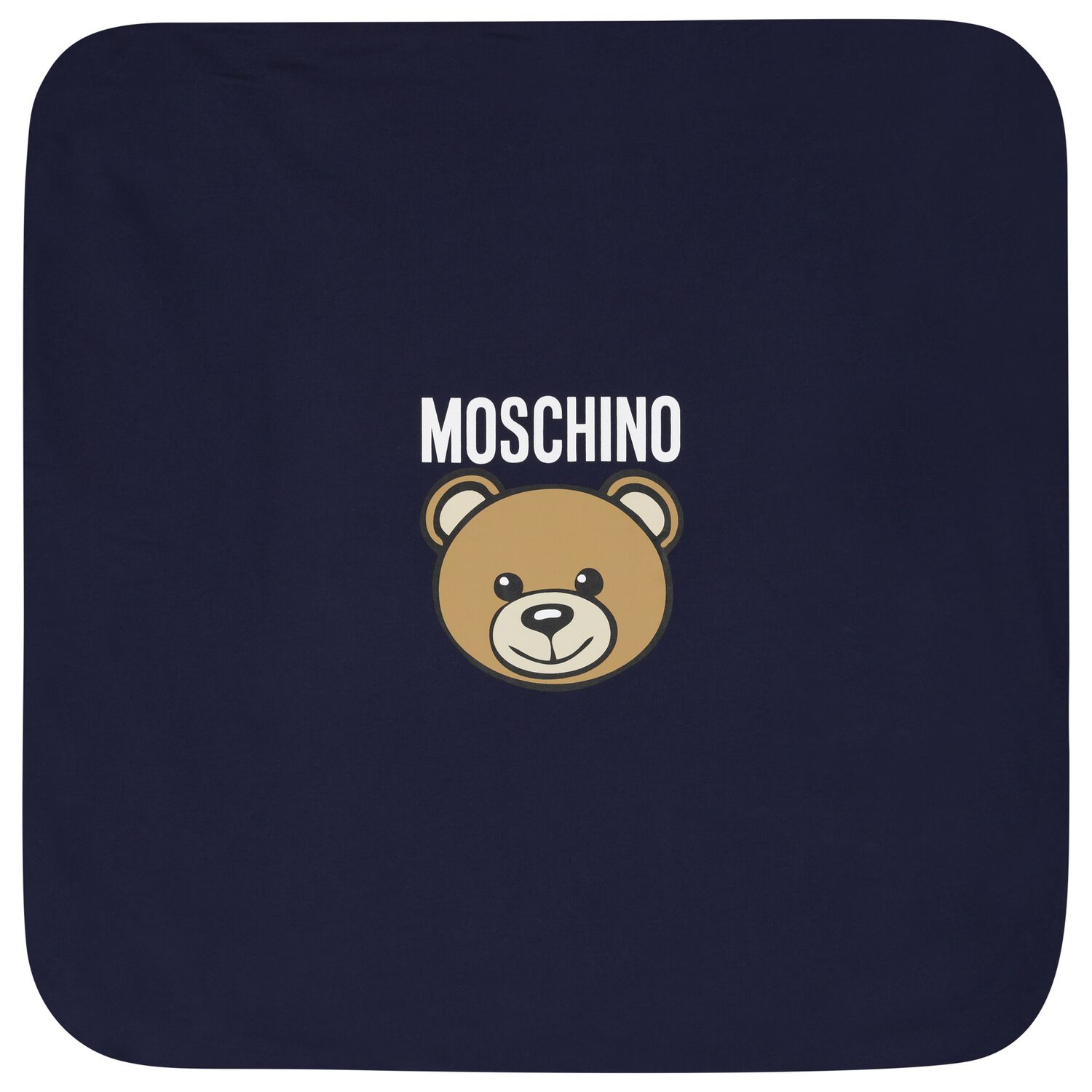Navy Blue Teddy Bear Logo Baby Blanket, 2, hi-res image number null