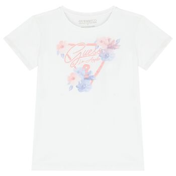 Girls White Logo T-Shirt