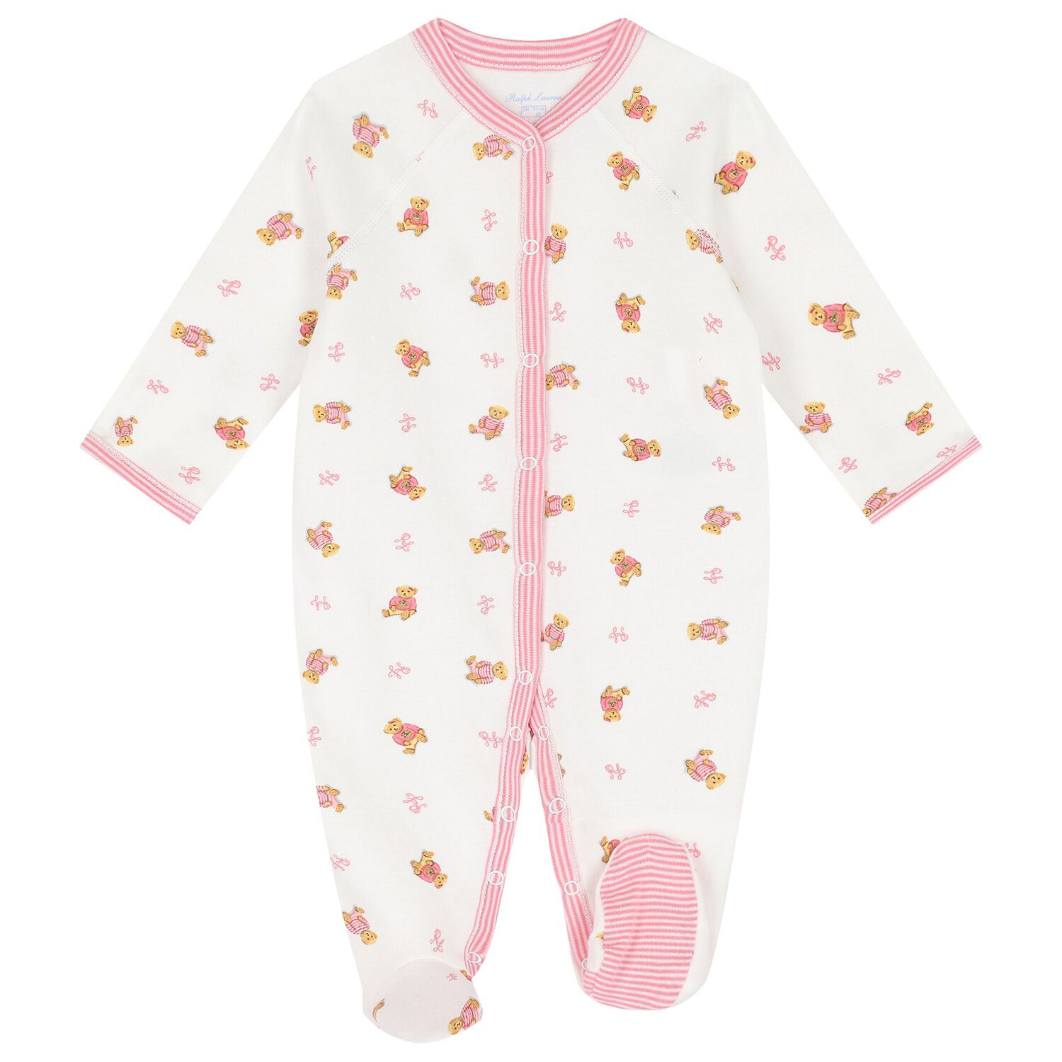 أفرول بنات بالشعار  باللون الأبيض والوردي , 1, hi-res