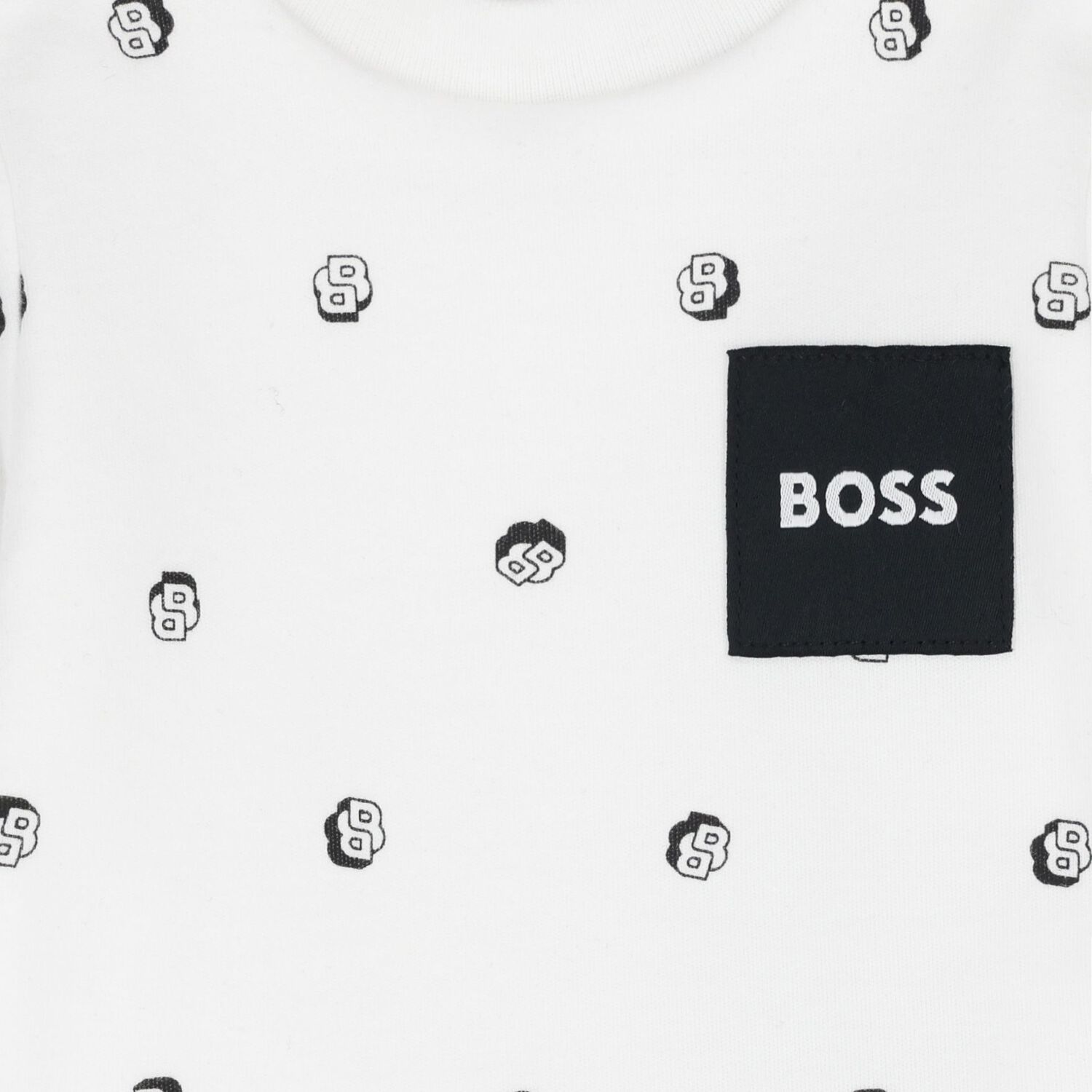 طقم بودى سوت للاولاد باللون الابيض والاسود , 1, hi-res