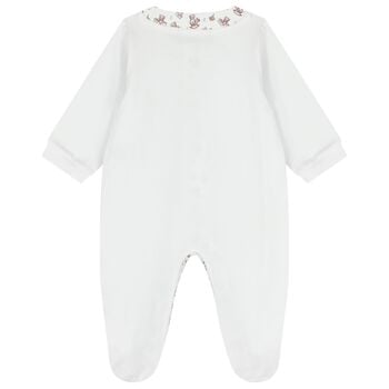 White & Beige Teddy Bear Babygrow