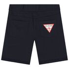 Boys Navy Blue Logo Shorts Set, 2, hi-res