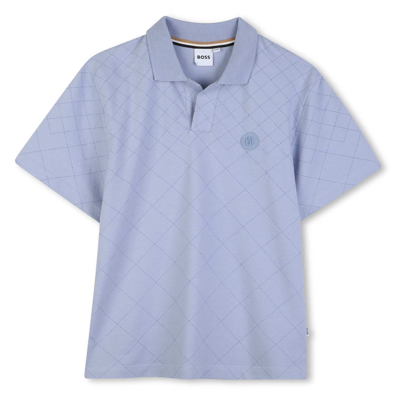 Boys Blue Logo Polo Shirt, 1, hi-res