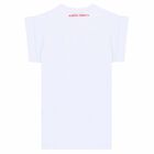 فستان تيشيرت بناتي مطرز باللون الابيض, 1, hi-res