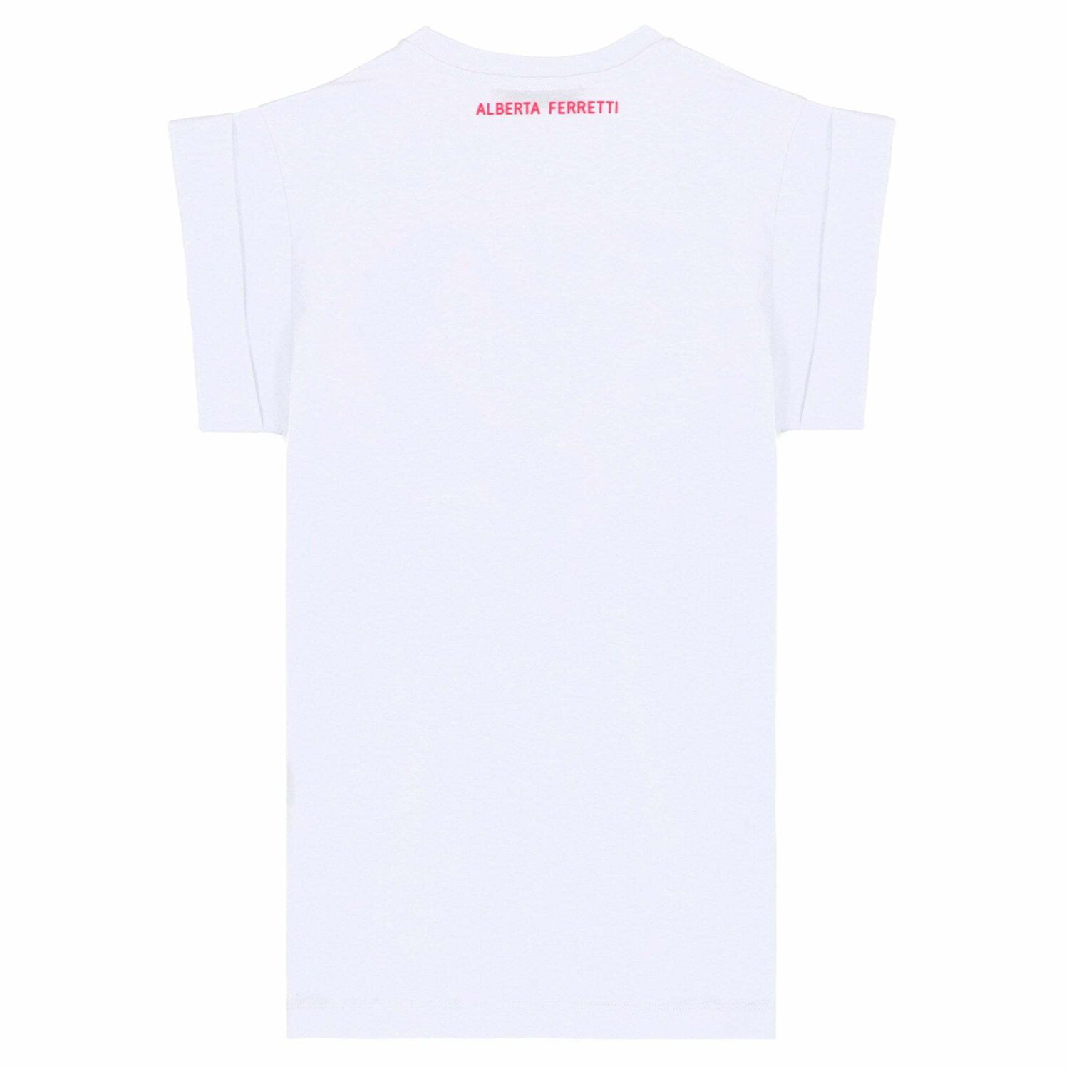 فستان تيشيرت بناتي مطرز باللون الابيض, 1, hi-res image number null