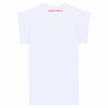 Girls Off White Embroidered Text T-Shirt Dress