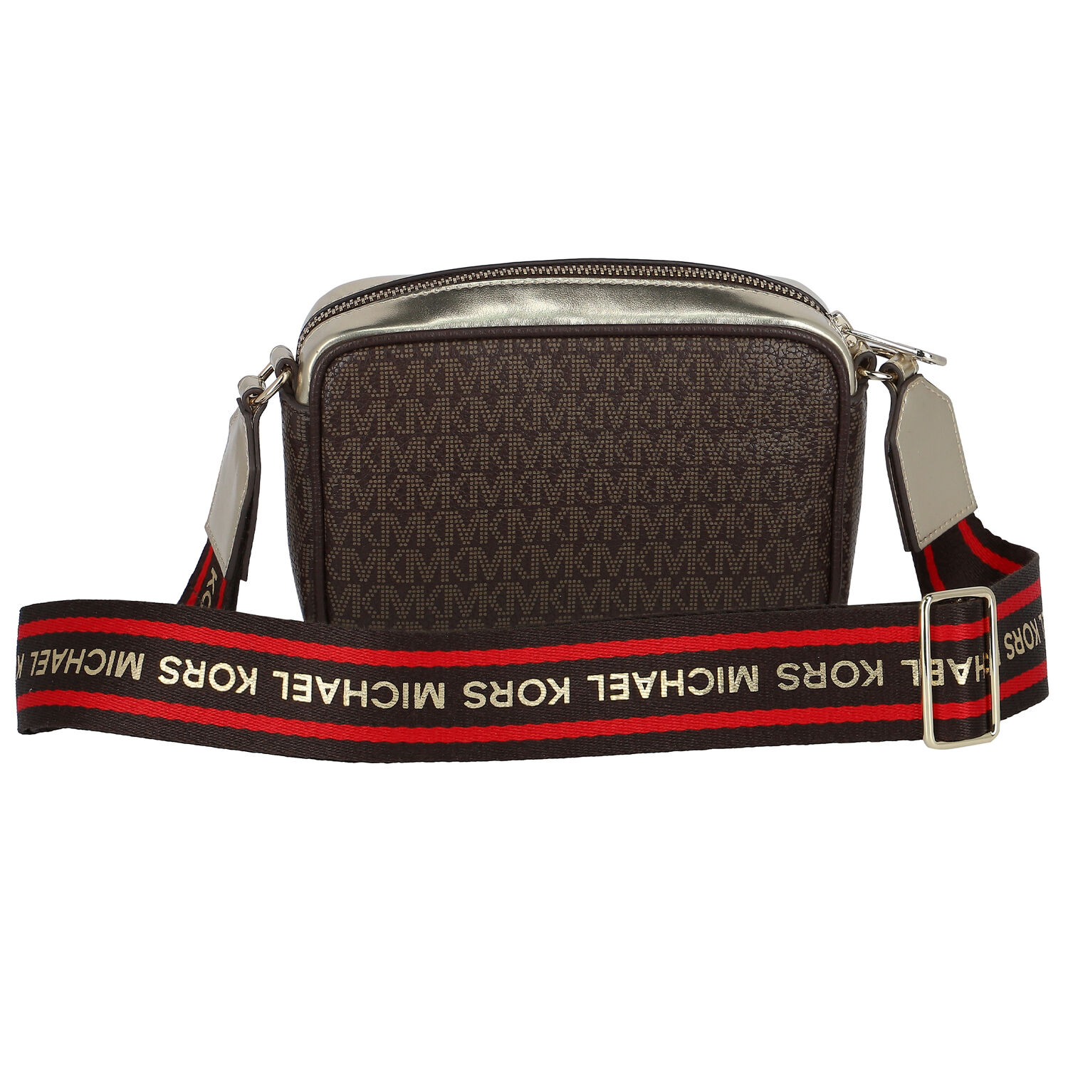 حقيبة كتف بالشعار باللون البني والذهبي للبنات, 1, hi-res