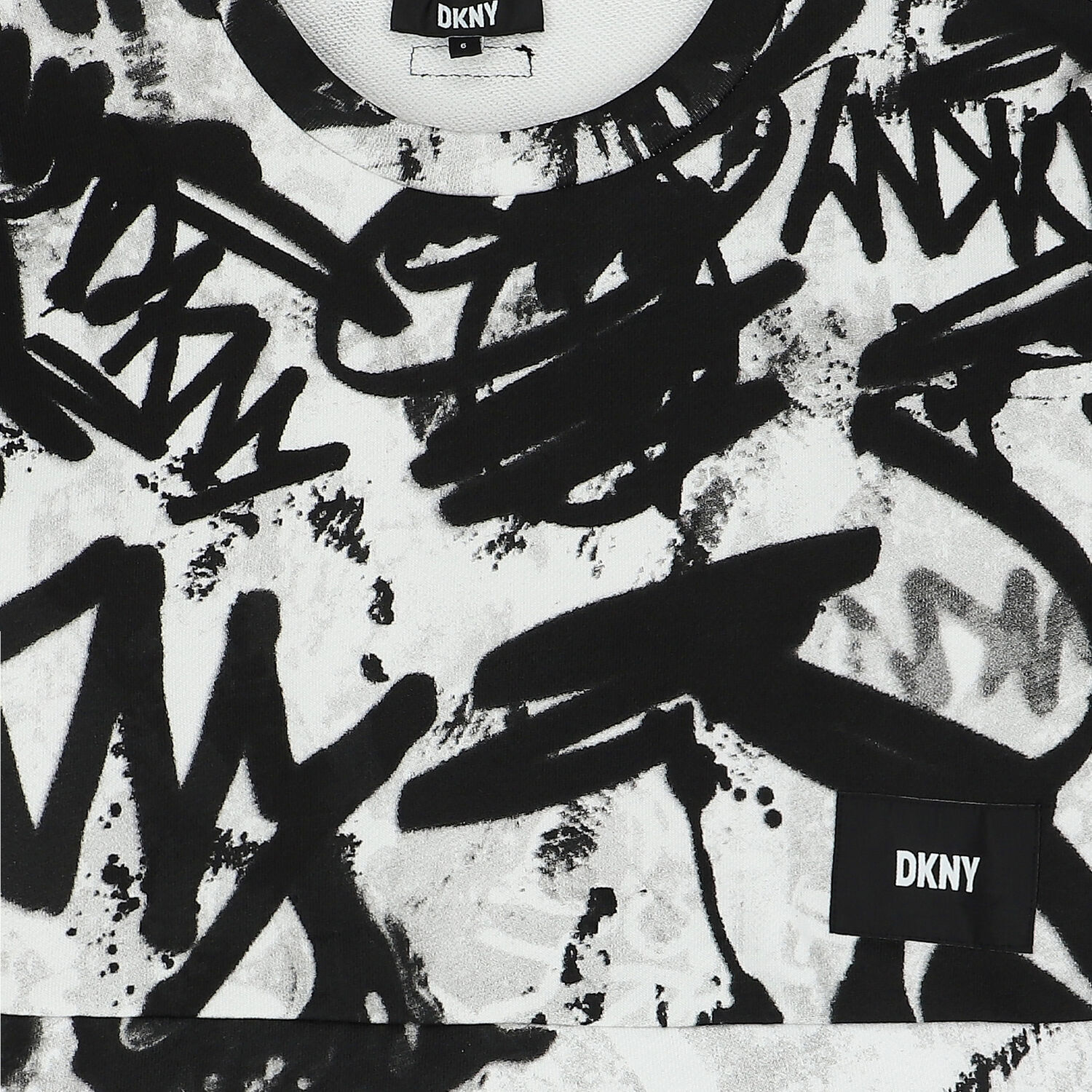 White & Black Graffiti Logo Sweatshirt, 1, hi-res