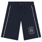 Boys Navy Blue Logo Shorts, 2, hi-res