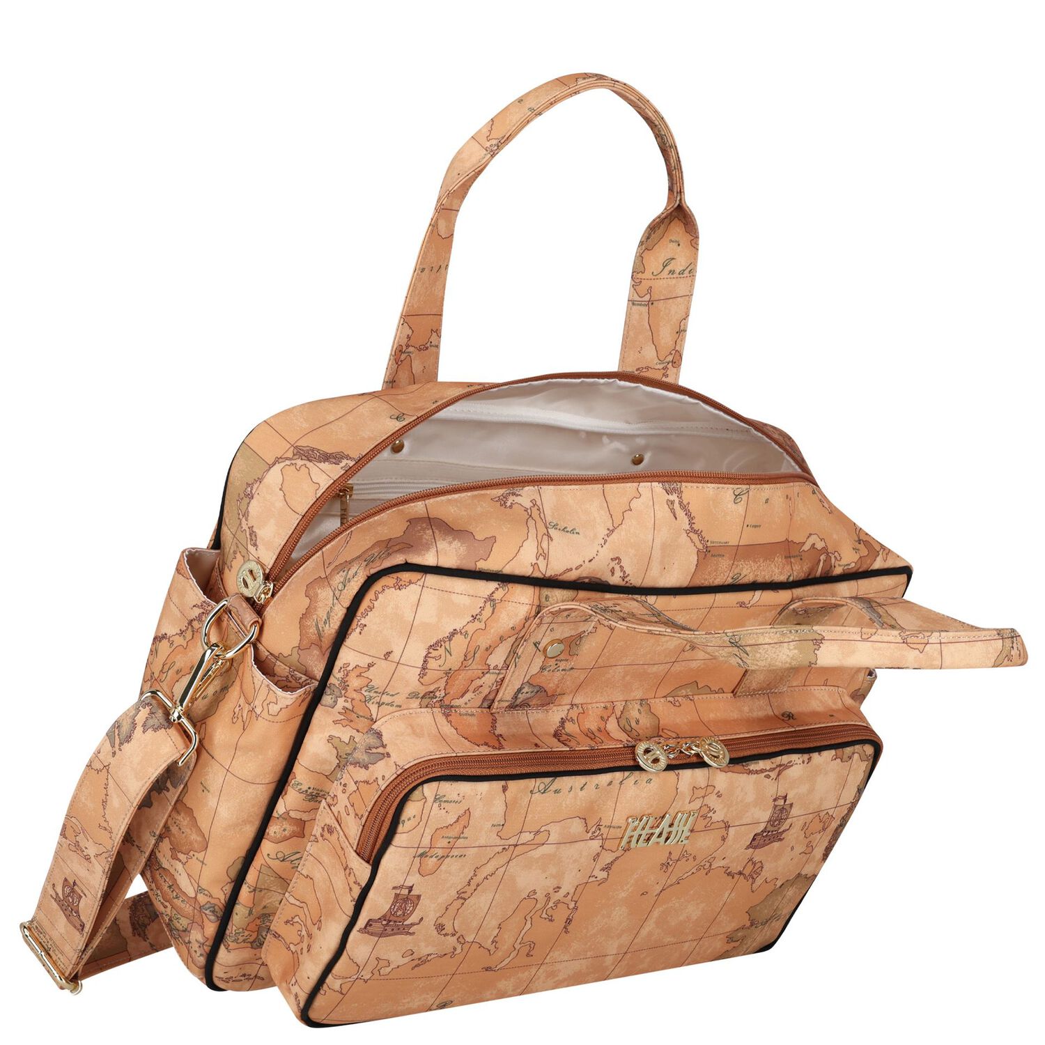 حقيبة تغيير حفاضات الأطفال ذات الخريطة الجغرافية باللون البيج, 1, hi-res