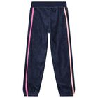 Girls Navy Blue Glitters Joggers, 1, hi-res