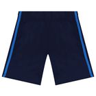White & Blue Logo Shorts Set, 1, hi-res