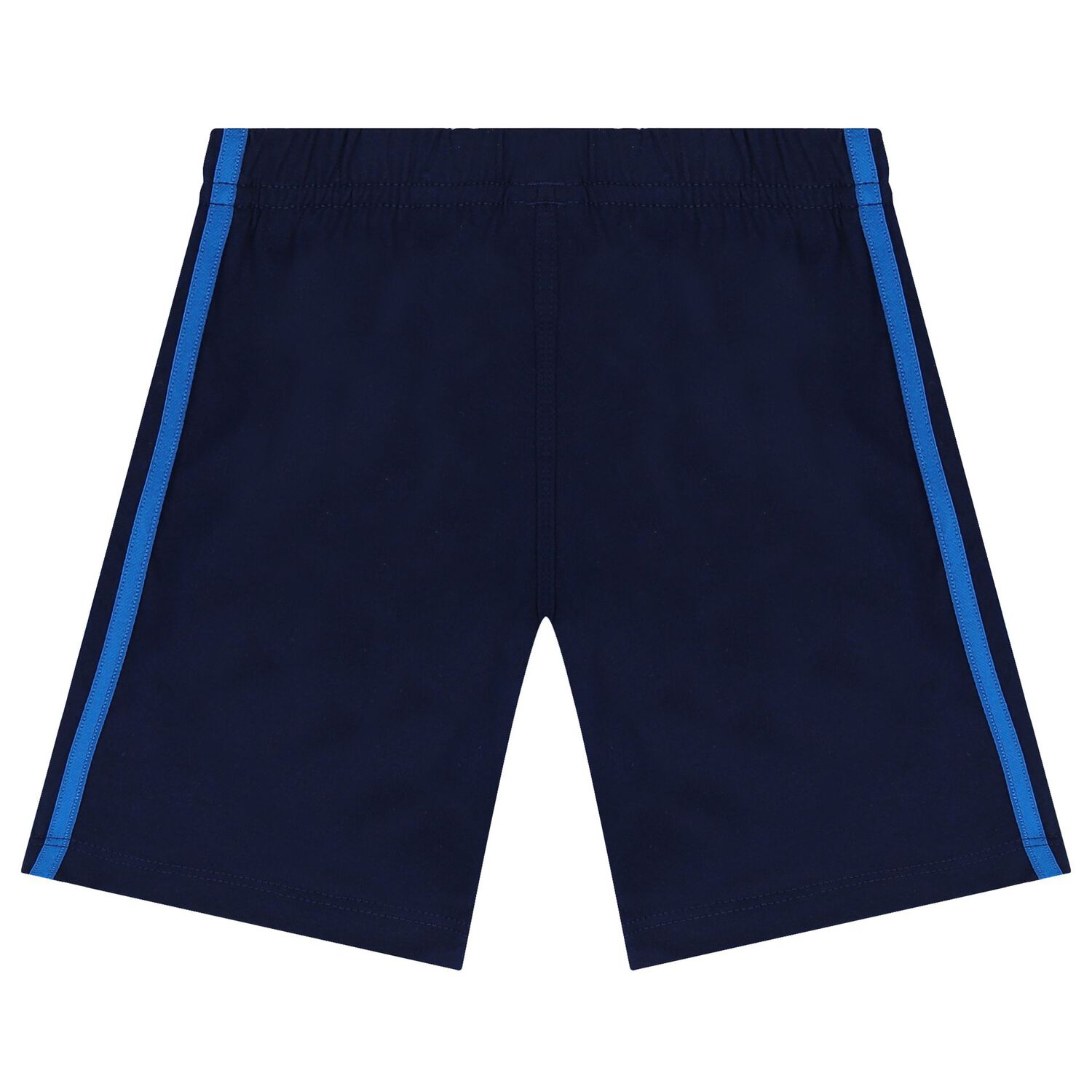 White & Blue Logo Shorts Set, 1, hi-res