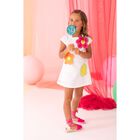 فستان ابيض بطابعة زهور للبنات, 1, hi-res