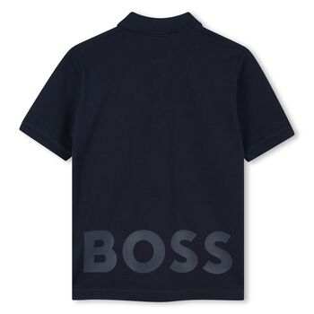 Boys Navy Blue Logo Polo Shirt