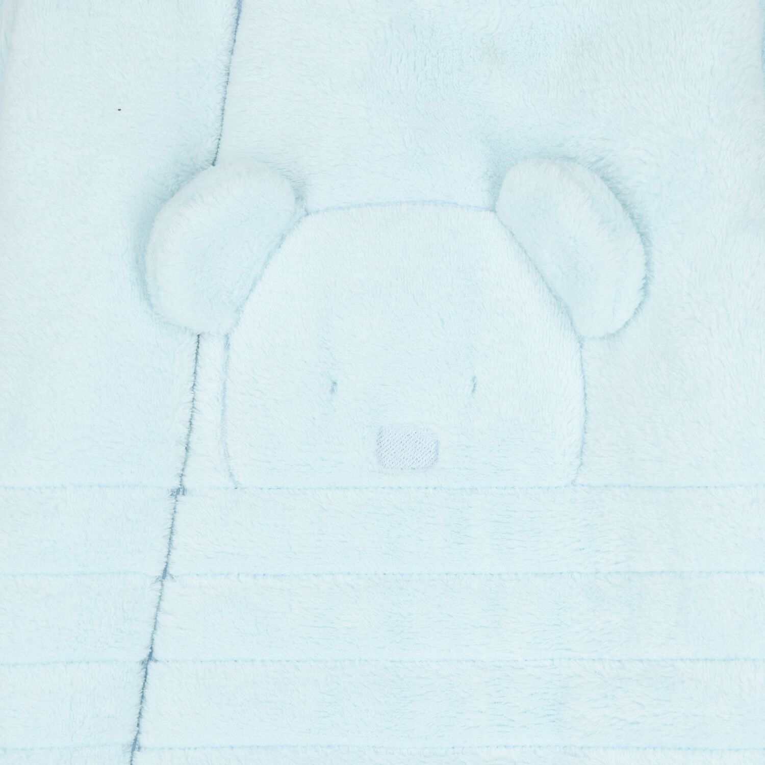 Baby Boys Blue Fleece Hooded Pramsuit, 1, hi-res