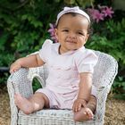 Baby Girls Pink Romper & Headband, 1, hi-res