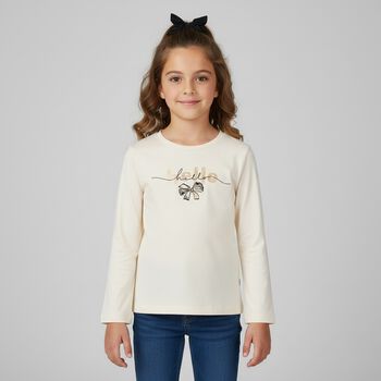 Girls Ivory Long Sleeeve & Scrunchie Set, 1 Girls Ivory Long Sleeeve & Scrunchie Set