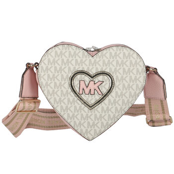 Girls Pink Heart Logo Shoulder Bag