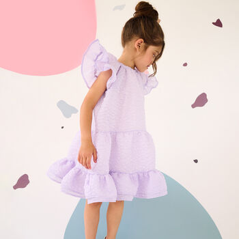 Girls Lilac Tiered Dress