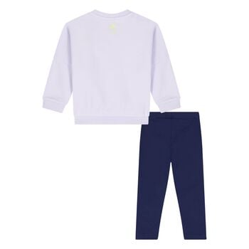 Younger Girls Lilac & Navy Blue Moana Disney Tracksuit