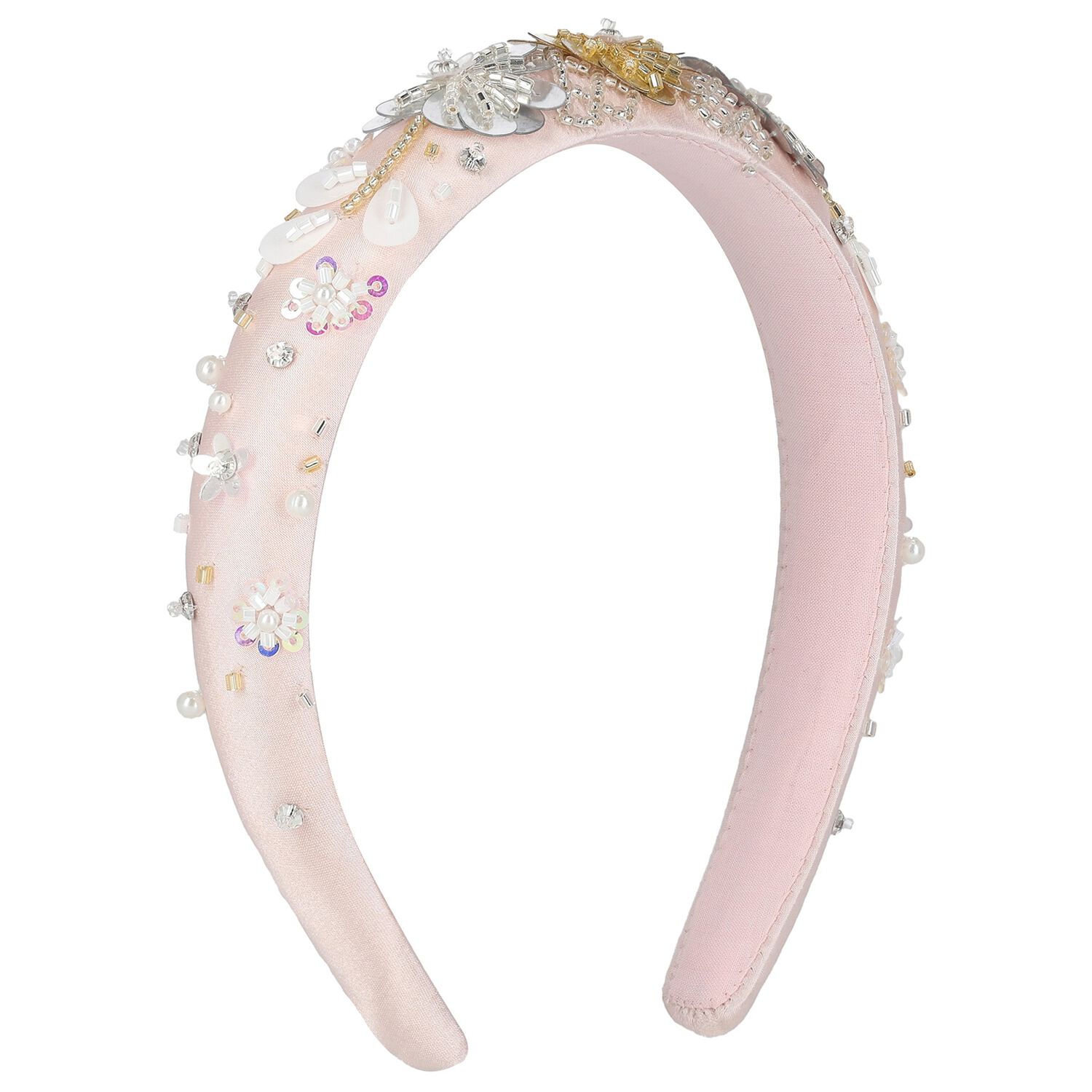 Girls Pink Flower Sequin Headband, 1, hi-res image number null