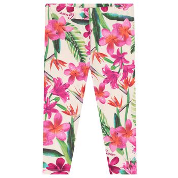 Girls Pink & Ivory Leggings Set