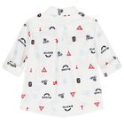 Boys White Logo Shirt, 1, hi-res