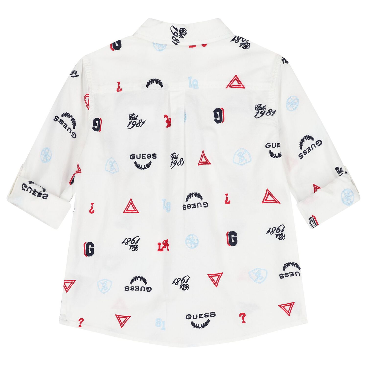 Boys White Logo Shirt, 1, hi-res