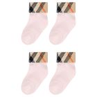 Baby Girls Pink & Beige Check Socks ( 2-Pack ), 1, hi-res