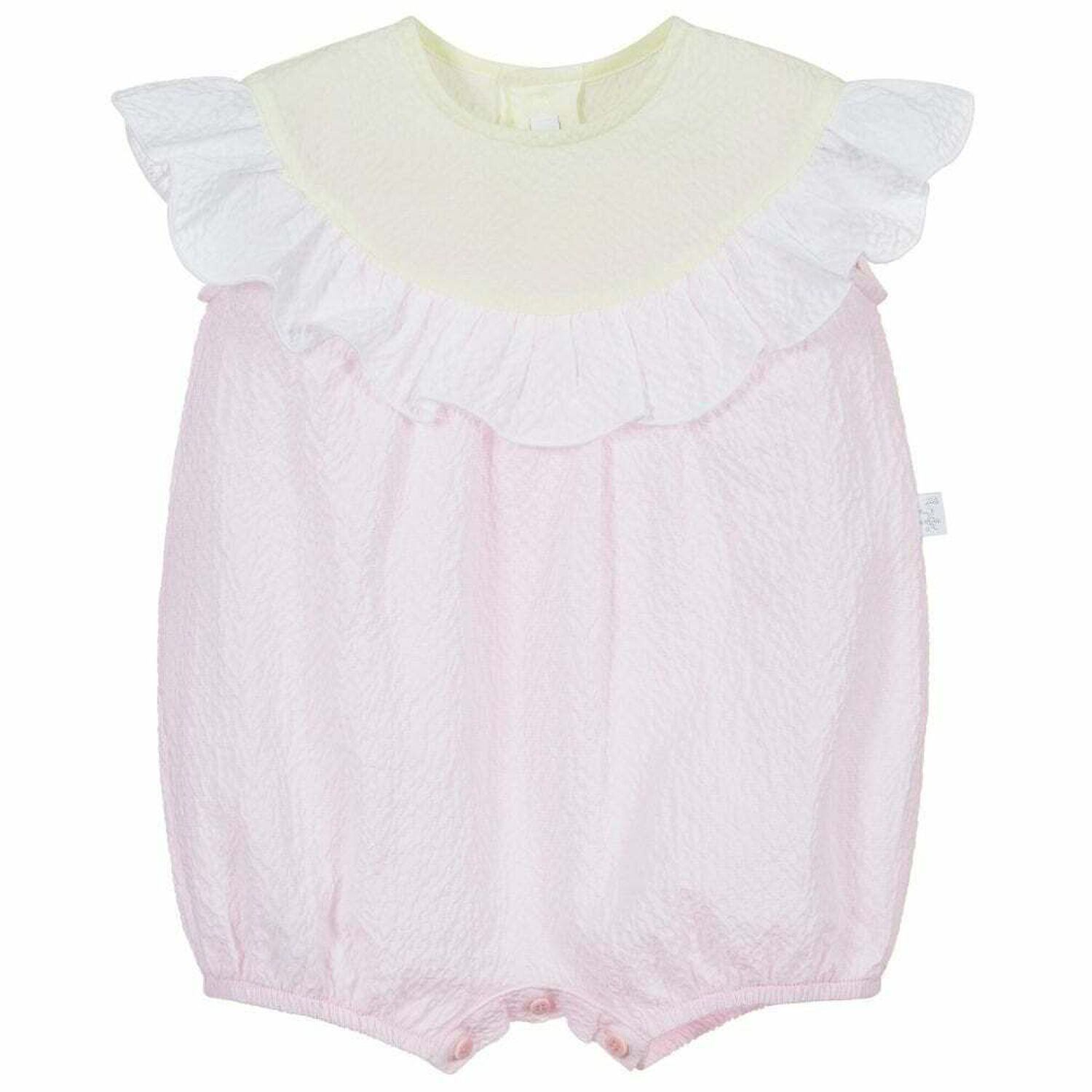 Baby Girls Pink, Yellow & White Romper, 1, hi-res image number null