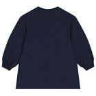 Girls Navy Blue Heart Dress, 2, hi-res