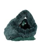 Girls Green Faux Fur Handbag, 2, hi-res