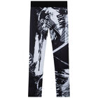 Girls Black & Grey Logo Leggings, 1, hi-res