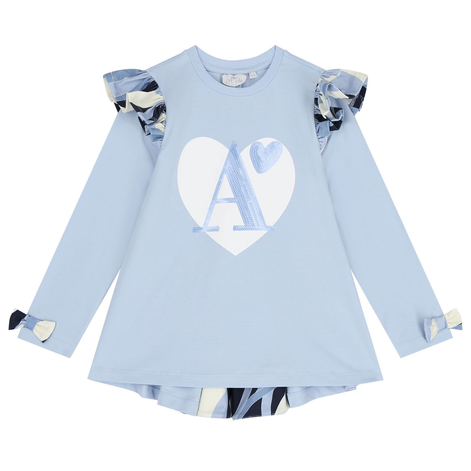 Girls Blue Logo Swirl Leggings Set, 1, hi-res