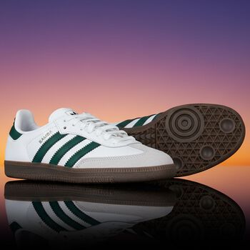 White & Green Samba OG Trainers